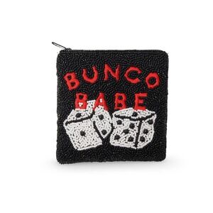 C. Marie Bunco Babe Coin Purse Women OS‎ Black Beaded Dice Game Night Pouch